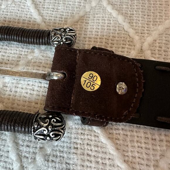 Ralph Gladen brown Leather Buckle Western Belt - Picture 5 of 7